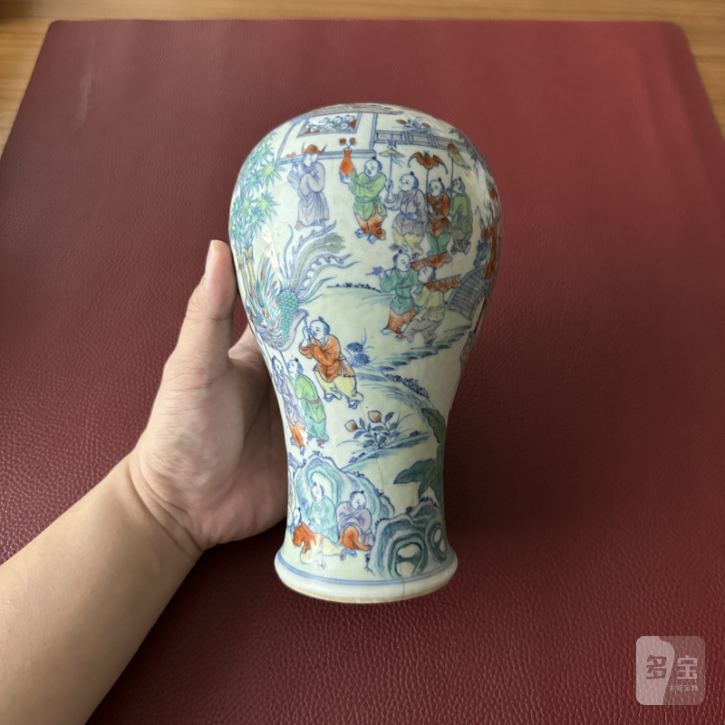 清中期 斗彩百子闹元宵图梅瓶 - 图5